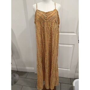 WORLD MARKET Maxi Dress Boho Pattern Strappy Sundress Women's 1XL